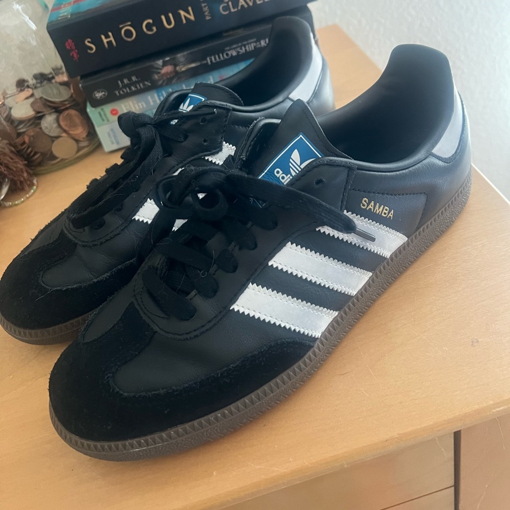Adidas Black Leather Sneakers